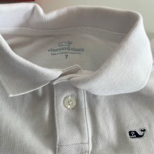 Vineyard Vines - BOYS 7 White crisp polo shirt boys size 7 AMazing 4 summer